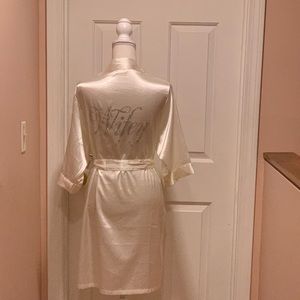 NWT! David’s Bridal “Wifey” Satin robe.